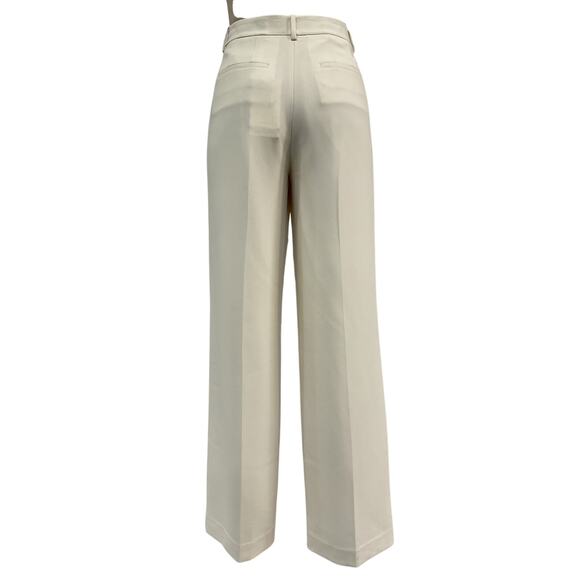 Theory Relaxed Cream Triacetate Straight Pant Size 4 - Picture 3 of 6